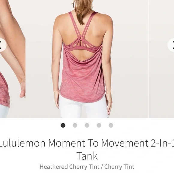 Lululemon Moment to Movement 2-in-1 Tank ~ 12 ~ Heathered Cherry Tint - Picture 8 of 10